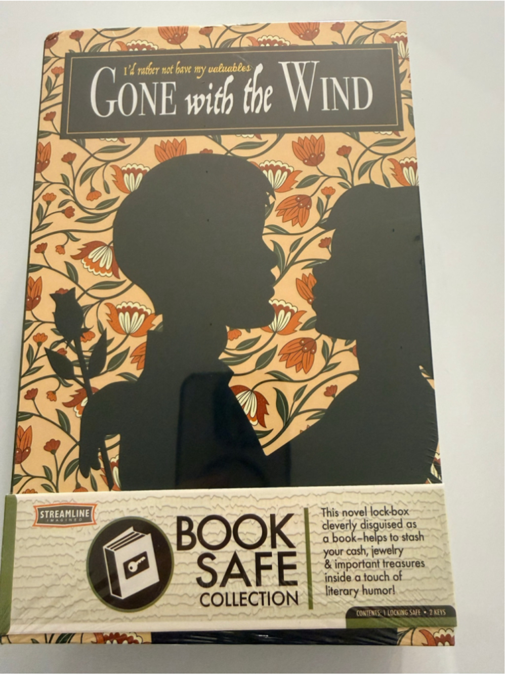 Streamline Gone with the Wind Book Safe Storage Box One Size Beige Green